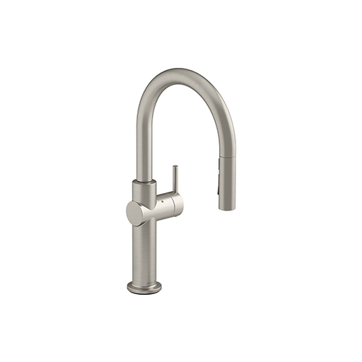 Crue Touchless pull-down kitchen sink faucet with three-function sprayhead