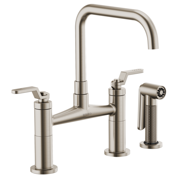 LITZE® Bridge Faucet with Square Spout and Industrial Handle Brizo 62554LF-SS