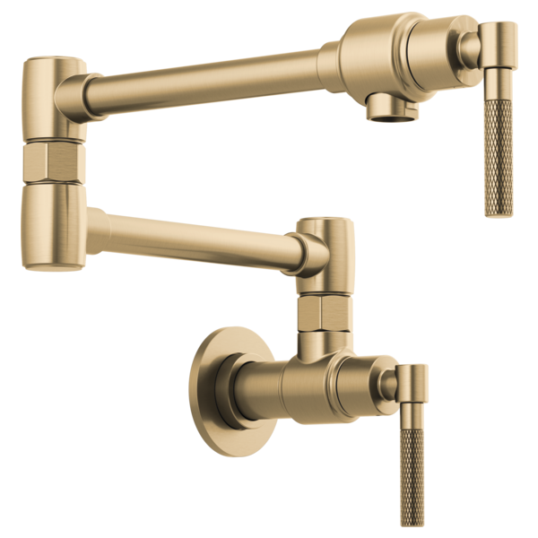 LITZE® Wall Mount Pot Filler with Knurled Handle Kit Brizo 62843LF-GL