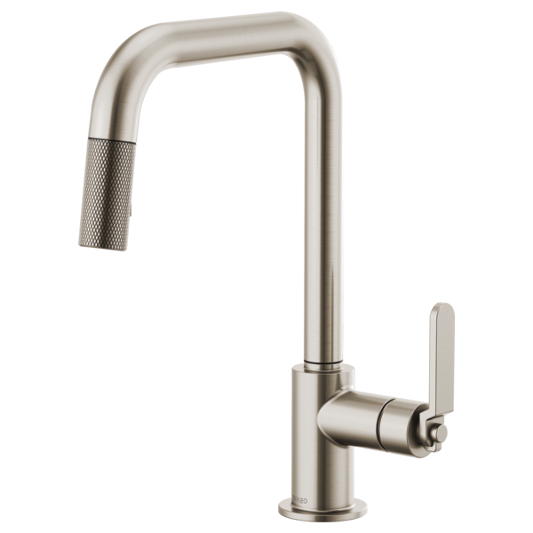 LITZE® Pull-Down Faucet with Square Spout and Industrial Handle Brizo 63054LF-SS