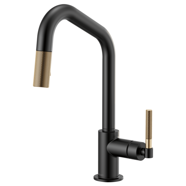 LITZE® Pull-Down Faucet with Angled Spout and Knurled Handle Brizo 63063LF-BLGL