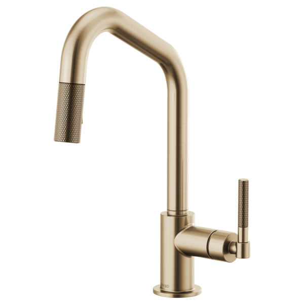 LITZE® Pull-Down Faucet with Angled Spout and Knurled Handle Brizo 63063LF-GL